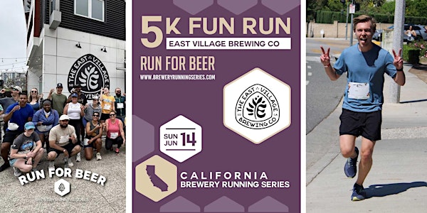 5k Fun Run x East Village Brewing Co banner