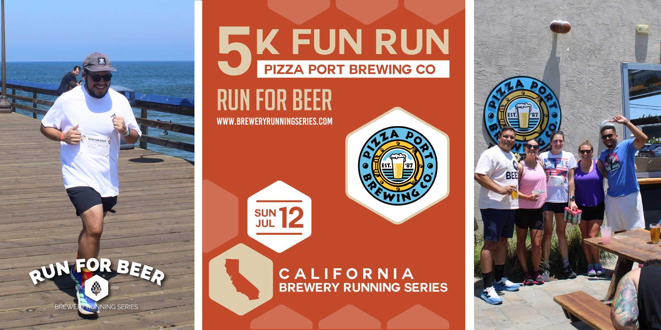5K Fun Run x Pizza Port Brewing Co | 2026 CA Brewery Running Series banner